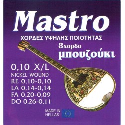 Mastro Bouzouki 8-string Nickel - 010 Set | 8-string Bouzouki Strings